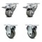 Service Caster 3.5 Inch Gray Polyurethane Swivel Top Plate Caster Lock Brake 2 Rigid SCC, 2PK SCC-TTL20S3514-PPUB-2-R-2 - alternate 1